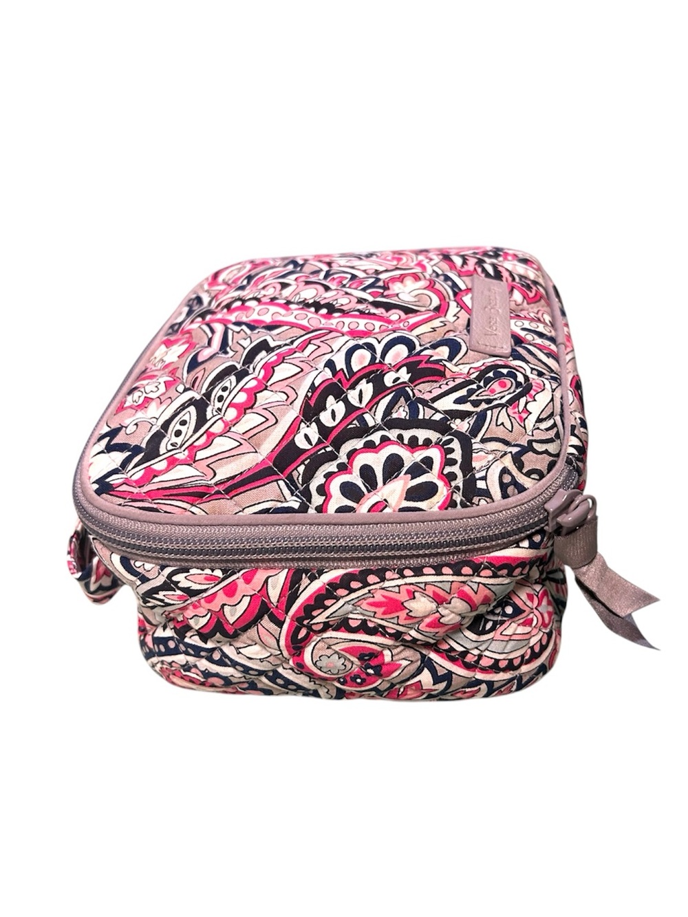 Vera Bradley Pink and Black Paisley Quilted Cosmetic Pouch - Picture 3 of 4